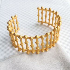 Julie Vos Gold Bamboo Cuff Bracelet NEW